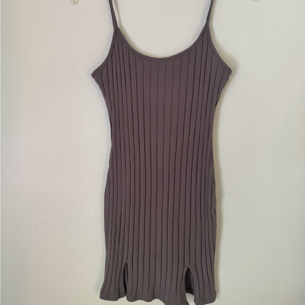 SHEIN Ribbed Knit Top in Gray